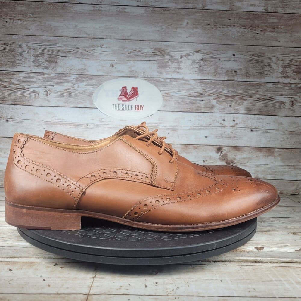 Kurt Geiger London Boots Men's Size 11 Tan Leather Wingtip Detail Brogue Shoes